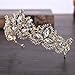 Gold Crown Princess Tiara Headband, Vintage Baroque Diadem Crown For Women + 2 FREE Hair Pins (Gold)