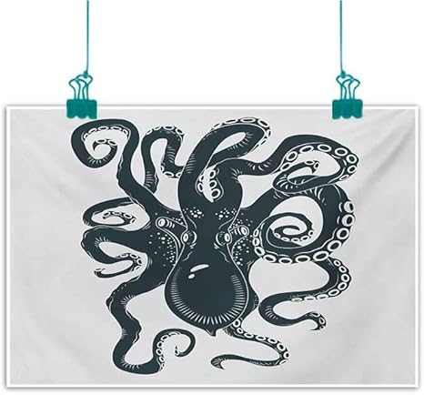 Amazon Co Jp シミュレーション油絵 タコ タコ キャラクター カーリング テンタクル 水泳 水中 野生動物 モダン ミニマリスト 雰囲気 W24 Xl ペールグレー チャコールグレー ホーム キッチン
