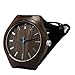 Topwell Walnut Wood Case Men' Watches Blue Second Hand with Black Genuine Leather Band Wristwatches