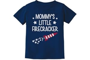 Tstars Mommy's Little Firecracker 4th of July Shirt for Kids - Toddler Girls & Boys Patriotic American Flag T-Shirt