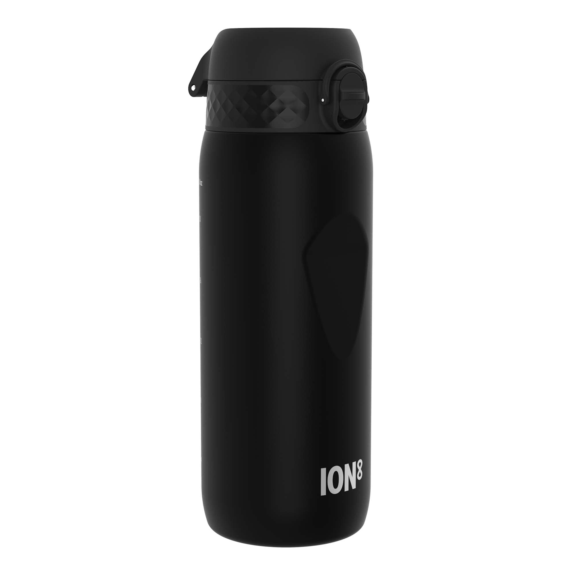 Ion8 Sports Water Bottle, 750 ml/24 oz, Leak Proof, Easy to Open, Secure Lock, Dishwasher Safe, BPA Free, Flip Cover, Carry Handle, Soft Touch Contoured Grip, Easy Clean, Odour Free, Black — image 1