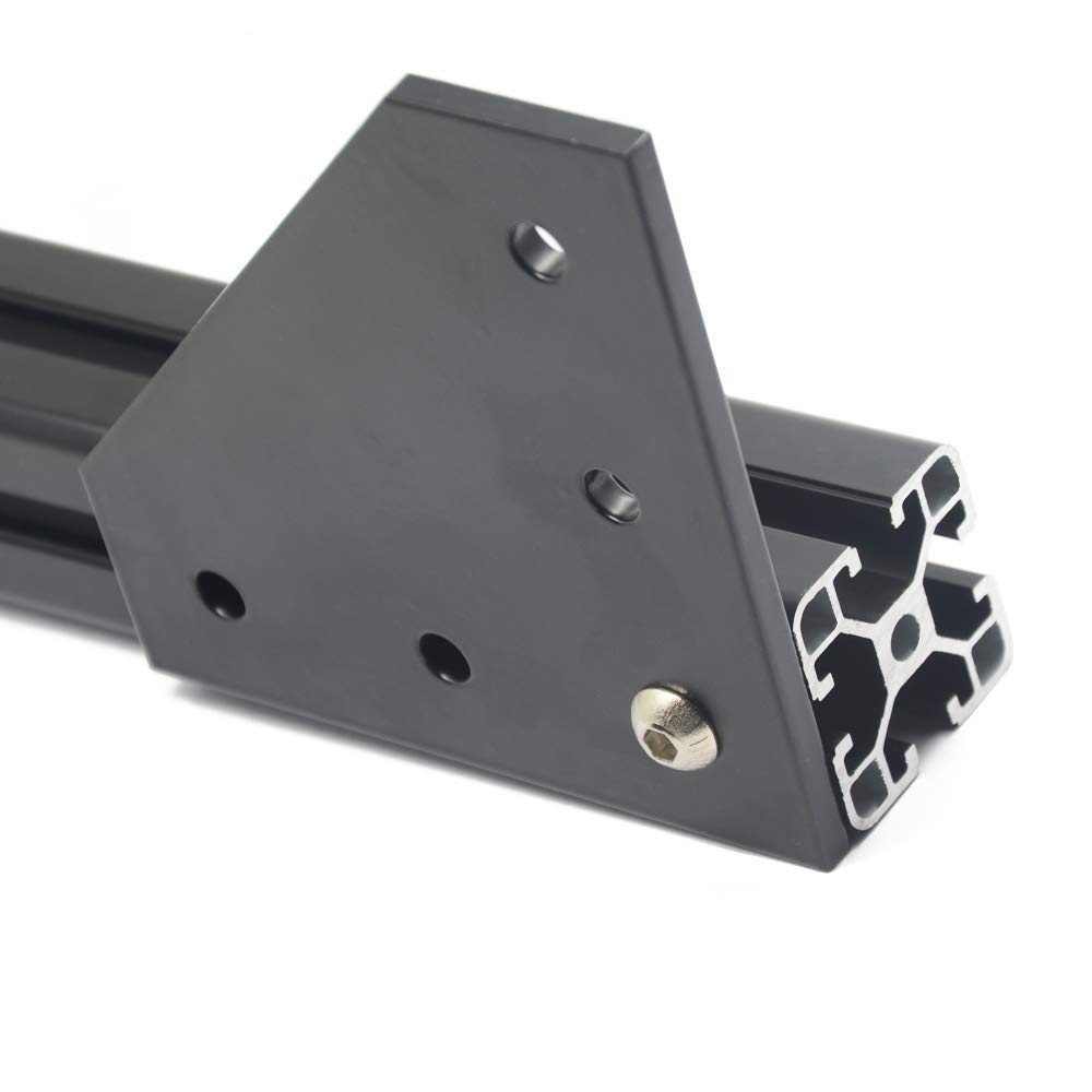 Iverntech 4Pcs Black L Shape Corner Bracket Outside Joint Board Plate with 20Pcs M8 T-Nuts+20Pcs M8 Screws +1Pcs Wrench for Standard 8mm Slot 4040 Series Aluminum Extrusion Profile — image 1