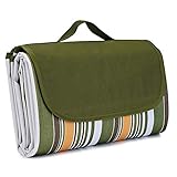 Outdoor Waterproof Picnic Blanket Extra Large(59″x79″)-Sand Proof Beach Blanket Camping Mat with Tote,Foldable Plaid Handy Mat for Hiking,Travel,Camping on Grass