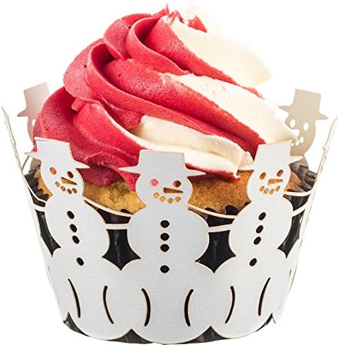 KwikCake Snowman Cupcake Wrappers x 50pcs. Choose from 2 Christmas holders.