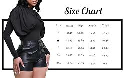 Zebaexf Women's High Waisted Faux Leather Shorts