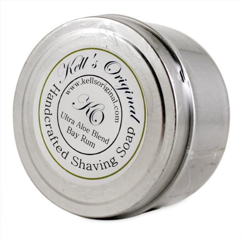 Kell’s Original Bay Rum Ultra Aloe Blend Shaving Soap Tin, 4 oz
