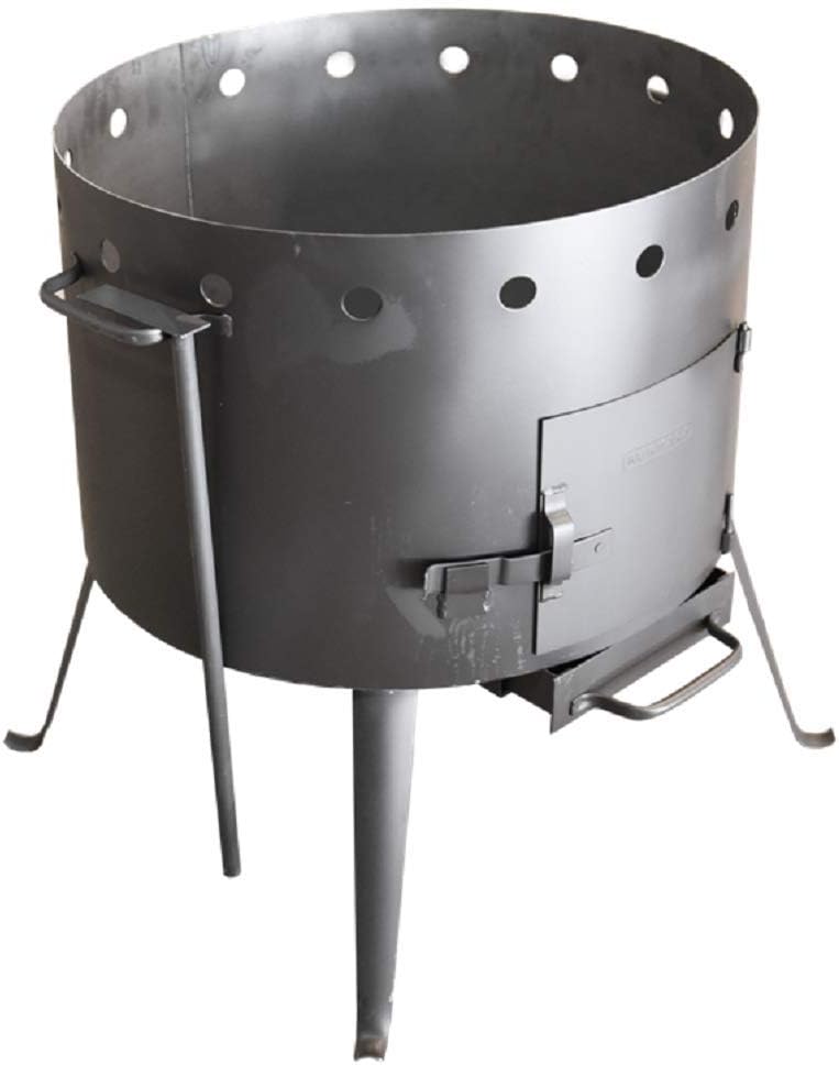 Uchag Campingofen 49cm Mit 22L Kazan - Feldküche Aus 2mm Stahl Für Outdoor-Kochen