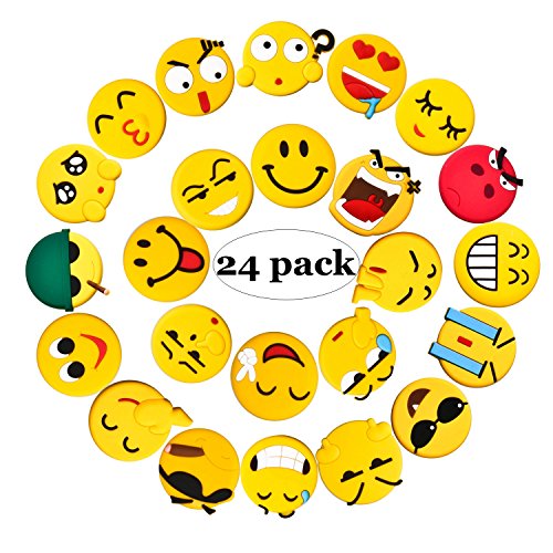 Emoji Fridge Magnets, 24 Pack Refrigerator Magnets with Funny Kitchen Decor Noticeboard Office Supplies, Best Housewarming Home Decorations Gift.