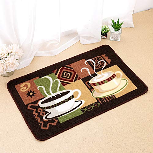 Carvapet 2 Piece Non-Slip Kitchen Mat Rubber Backing Doormat Runner Rug Set, Coffee (19"x59"+19"x31")