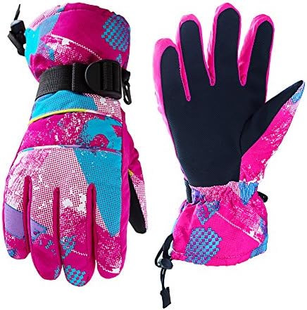 OutMall Ski Gloves for Womens, Youth, Windproof Breathable Warmest Winter Gloves for Snowboard Skiing,Skating,Snowmobile,Sledding,Thanksgiving,Christmas,Valentine's Day,New Year Gift (M, Red)