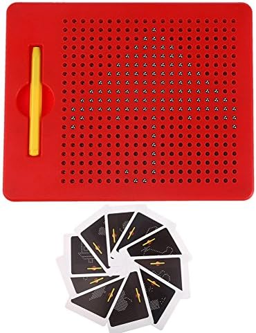 Free Play Magnapad Magnetic Drawing Board Tablet Writing Pad for Kids with Stylus and 10pcs Cards(Small, Red)