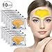 Set of 10pcs 24K Gold Collagen Forehead Facial Masks Patches, Gel Crystal for Wrinkles Removing, Frown Lines Reduction, Deep Skin Pores Cleansing, Blemishes Blackheads Removal and Hydration