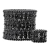 YACQ Jewelry Women's Multilayer Crystal Stretch Bracelet Ring Set