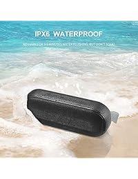 Altavoces Bluetooth SOLICE: TWS Altavoces inalámbricos duraderos portátiles, Sonido Hi Fi y Graves ricos, Altavoz exterior impermeable IPX6, Tiempo de reproducción de 18 horas, Micrófono incorporado, Entrada AUX   SD, Disfrute de la fiesta, Camping (Negro
