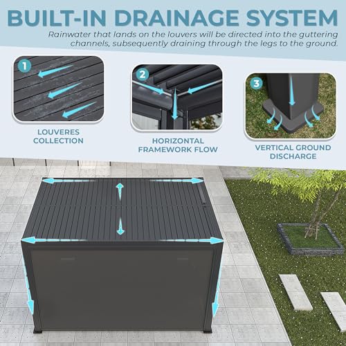 YOLENY 10x13 Electric Louvered Pergola Review: Solar-Powered Outdoor Living Space image 21
