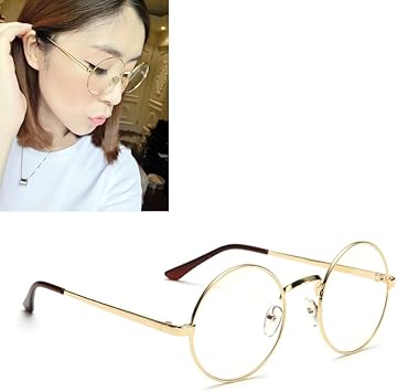 round vintage clear lens glasses