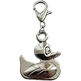 2 Pcs Duck Clip on Charm Jewelry for Diy Lover Bracelet Pendant