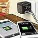 FosPower All-In-One International Power Adapter, High Speed [3.1A] Dual USB Ports Travel Plug Charger (US UK EU AU) for iPhone, iPad, Smartphones, Tablets, Laptop - Black