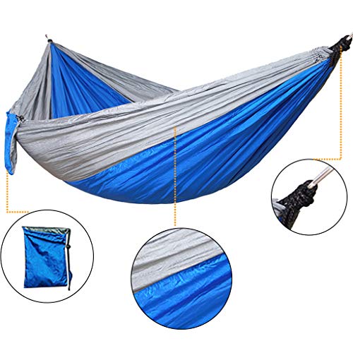 Outdoors Cotton Fabric Canvas Travel Hammocks with Tree Ropes 330lbs Ultralight Camping Hammock Portable Beach Swing Bed with Hardwood Spreader Bar Tree Hanging Suspended Outdoor Indoor Bed - Thumbnail 4