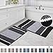 H.VERSAILTEX Bath Rug Set 2 Piece for Bathroom Bath Mats Non Slip Bouncy Chenille Ombre Dyeing Bath Rugs Rectangle, Water Absorbent Striped Shag Mats (32