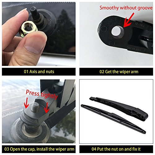 Quwei Rear Wiper Arm with Blade Fit For 2008 2015 Dodge Grand Caravan