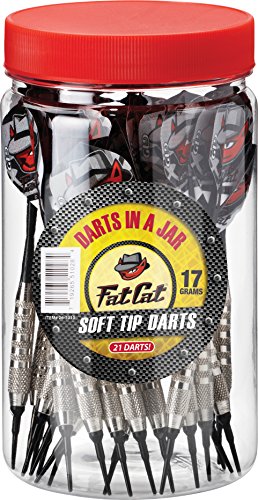 Fat Cat Darts in a Jar: Soft Tip Darts with Storage/Travel Container, 17 Grams (Pack of 21)