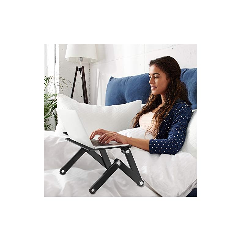 HUANUO Adjustable Laptop Stand, Portable Laptop Table Stand with 2 CPU
