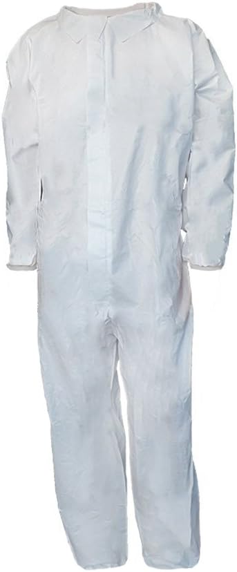 Raygard 5 Pack Microporous Disposable Coveralls Paint Suit for Men Chemical Protective Breathable Jumpsuits with Elastic Cuffs, Ankles and Waist(X-Large)