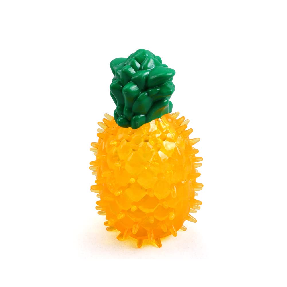 JQCUJQA Chew Toys, Squeaky Fruits Dog Toys Teeth Cleaning and Training for Puppy Small Medium Pets (Pineapple)