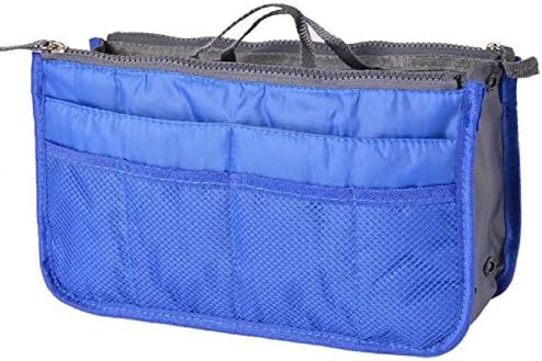 Multifunctional Portable Travel Storage Bag Case Holder Costmetic Makeup Organizer Jewelry Storage Box Dual Zipper Big Capacity (Royal Blue)