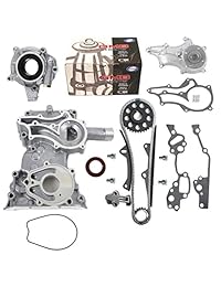 TK10120TCWPOP HD de correa de distribución (2 pernos y guía de metal muy resistente) con tapa distribución, bomba de agua y bomba de aceite / Toyota 2,4 l 4Runner Pickup Celica SOHC 8 válvulas motor 22R 22RE 22REC.