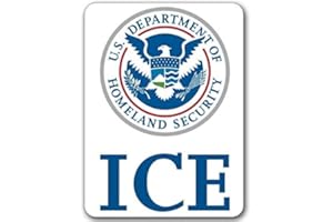 AMERICAN VINYL ICE Logo Sticker (Immigration Customs and Enforcement ice Homeland Security Insignia Vinyl Decal for car Truck Laptop (3 x 4 inch)