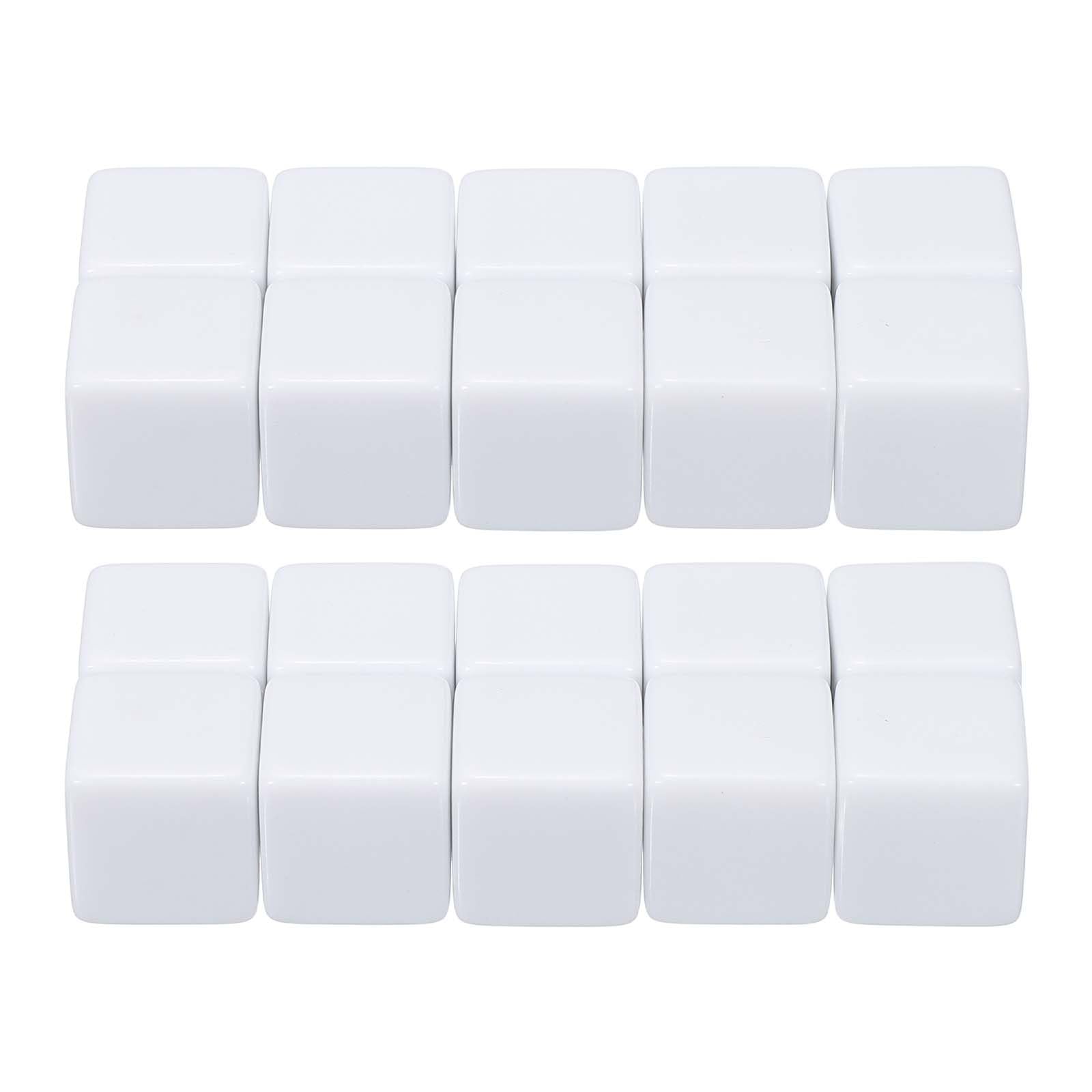PATIKIL 18 mm Acrylic Dice Blank, 100 Pcs Standard Game Dice Square Corner with Smoothed Surface Six Sided for Board Games Teaching, White