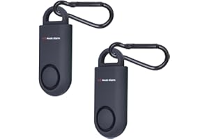 MOSAIC ALARM 2 Pack Personal Safety Alarm Loud Sound 130db Siren SOS Emergency Alerts with Carabiner, Lanyard. Self Defense Keychain Siren for Women, Elderly, Children, Runners, Climber. Replaceable Battery. Black