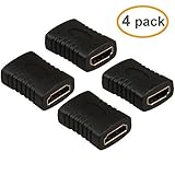 RELPER-LiNESO HCH009 HDMI V1.4 Female to Female F/F Coupler Extender Adapter Plug for HDTV HDCP 3D and 4K HDMI Cable Extension Connector Converter, 4X HDMI Female Adapter
