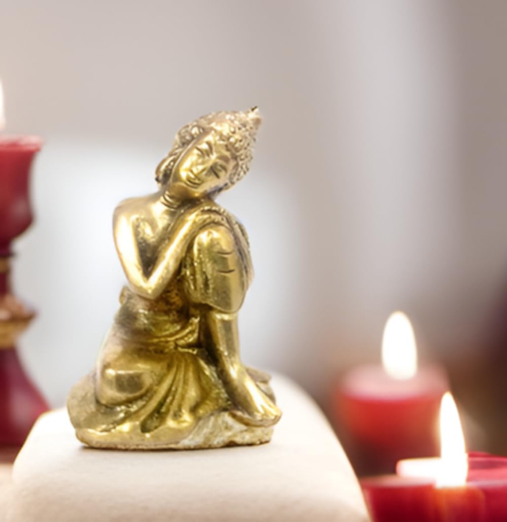 Purpledip Brass Idol Resting Buddha (11947)