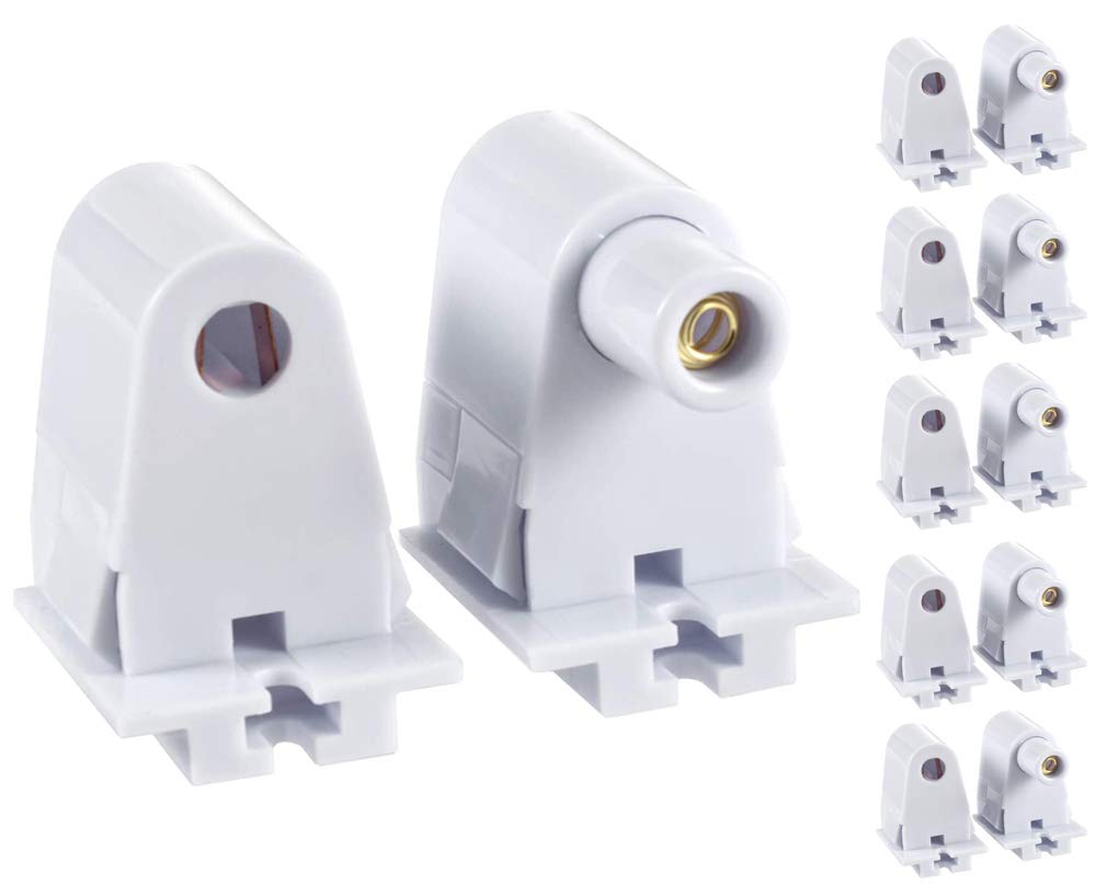 Photo 1 of EFAYCRR (6 Pairs) Tombstone Base Holder Socket Connector with T8 T10 T12 Single Pin FA8 8ft LED Bulb Light Replacement Fluorescent Plunger Lampholder
