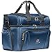 Large Cooler Lunch Bag with Extra Liner. Two Insulated Compartments, Heavy Duty Fabric, Thick Foam Insulation, Many Pockets, Strong Double Zippers, Padded Straps.