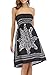 Zyyfly Strapless Dress Beach Dresses for Women Summer Casual Tube top Sun Dress Black