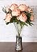Duovlo Springs Flowers Artificial Silk Peony Bouquets Wedding Home Decoration,Pack of 1 (Spring Orange-Pink)