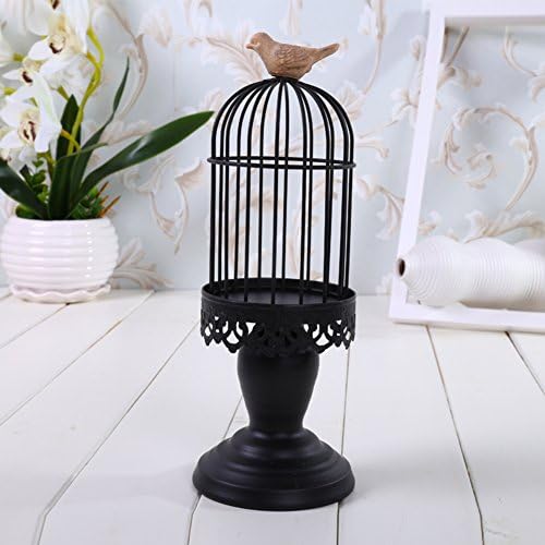 European vintage Tin bird-cage candle on stilts/ desktop candlestick ornaments-B