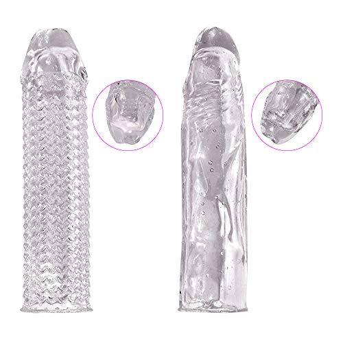 LUOWAN-2-PCS-Preservativo-Maschile-Allungato-Trasparente-Allungabile-Dispositivo-Di-Contraccezione-Di-Sicurezza-Con-Eiaculazione-Ritardata-Riutilizzabile-Dispositivo-Contraccettivo-Per-Coppie