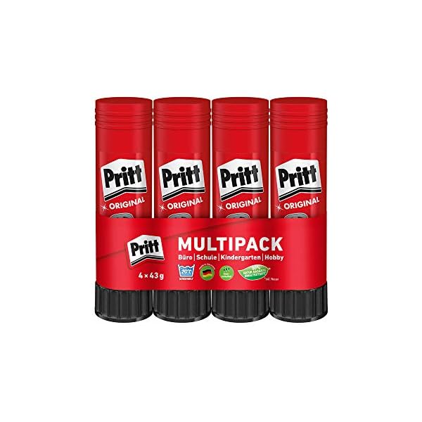Pritt Klebestift, sicherer und kinderfreundlicher Kleber für Kunst und Bastelarbeiten, starker Klebstoff für Schule…