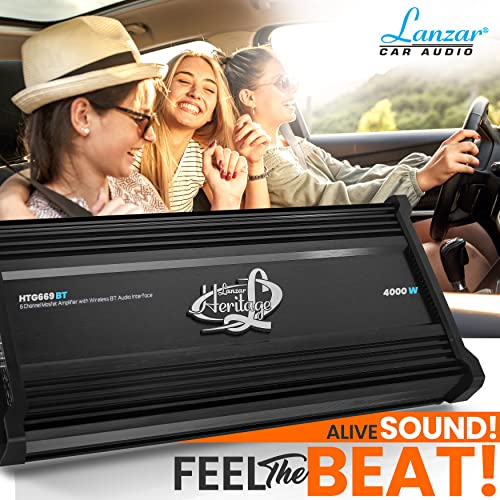 Lanzar 6Channel Car Audio Amplifier Wireless Bluetooth Audio