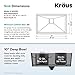 KRAUS Pax 28 1/2-inch 16 Gauge Undermount Single Bowl Stainless Steel Kitchen Sink, KHU29