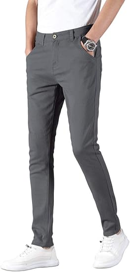 Amazon Plaid Plain メンズ スキニー ストレッチ カーキ パンツ カラード パンツ スリムフィット スラックス テーパードパンツ パンツ 通販