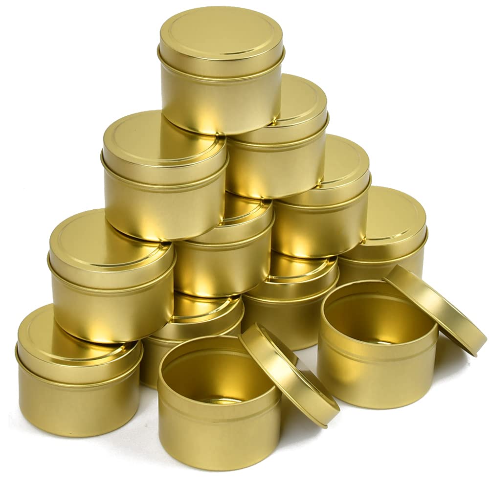 12 Pcs Metal Candle Tin, Round Candle Jars, Empty Containers with Lids Metal Candle Making Tins, Reusable Mini Candle Storage Jars for DIY Candle Making, Arts, Crafts, Storage,120ml