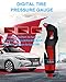 Tire Pressure Gauge Digital 150 PSI, Aluminum Alloy Nozzle Led Flashlight Life hammer Seatbelt Cutter for Bike, Motorcycle, Car, Truck, SUV