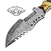 Ram Horn 9.5'' tracker Fixed Blade Custom Hand made Damascus Steel Hunting Knife 100% Prime Quality