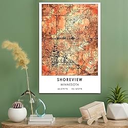 Shoreview Map Poster, Minnesota Map Art Poster, Map